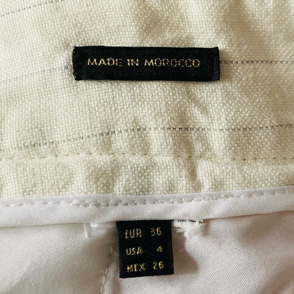 Massimo Dutti white linen pin stripe wide leg linen trousers. Size 4 - Picture 8 of 8